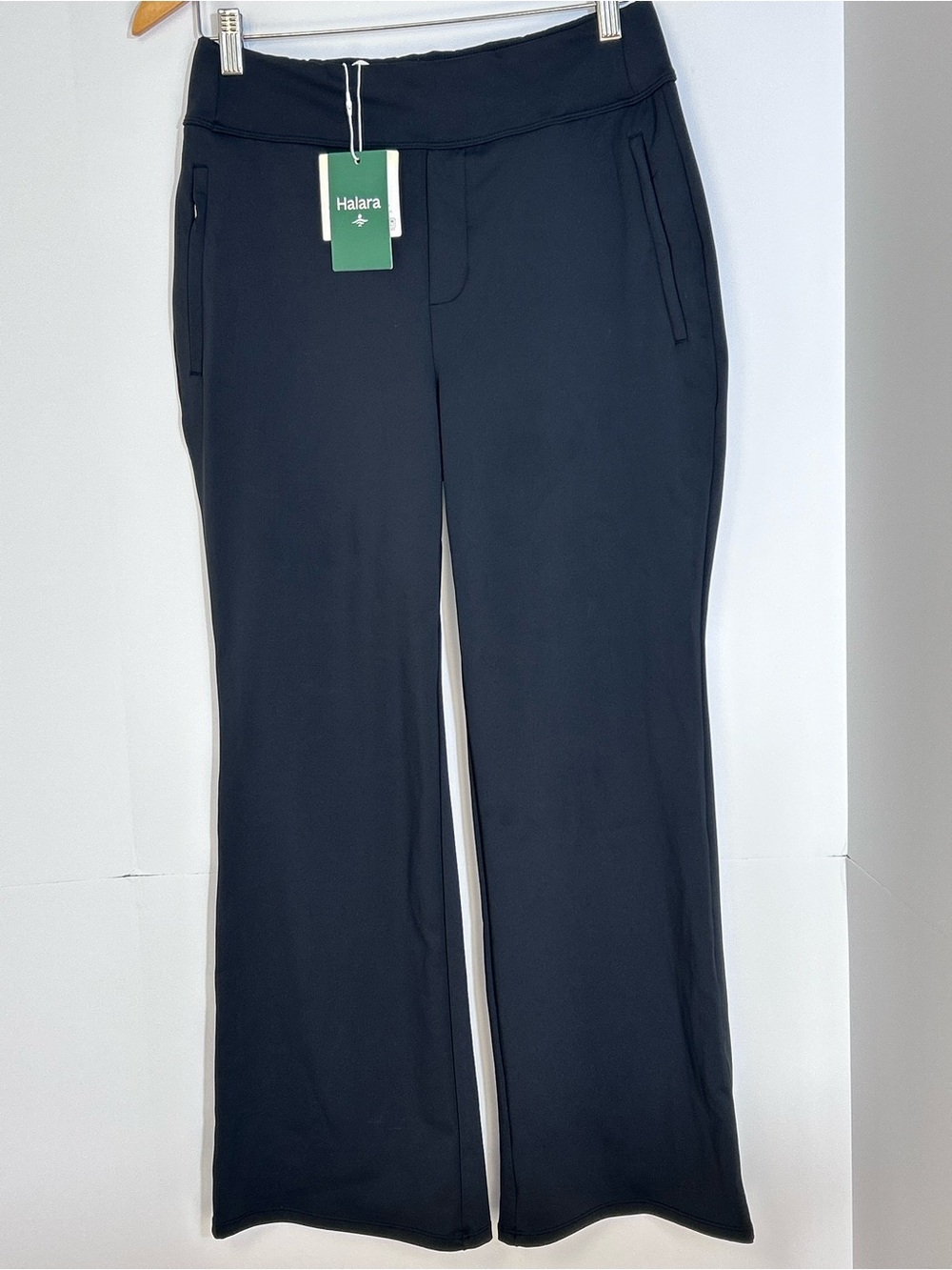 HALARA Women’s Wide Leg Performance Pants NWT Black Zip Pockets Size M Petite
